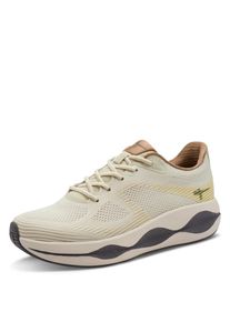 Slip-On Sneaker Tamaris, Damen, Gr. 41, creme, kombiniert, Synthetik, Textil, Mesh, Minimalmuster, kontrastfarbene Details, Schuhe Slip-On Sneaker, Freizeitschuh, Halbschuh, in veganer Verarbeitung
