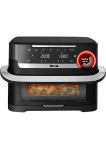 Tefal Hei&szlig;luftfritteuse "Ever Fry Dual Flex", schwarz, B:34,4cm H:30,7cm T:47,4cm, Fritteusen, Infra Heat-Technologie, frittieren mit 2 Zonen, abnehmbare Frontblende, Hei&szlig;luftfritteuse