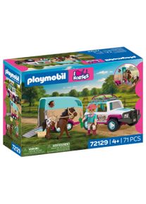 Konstruktions-Spielset Playmobil "Gel&auml;ndewagen mit Pferdeanh&auml;nger (72129), I Love Horses", bunt, Spielbausteine, Kinder, Kunststoff, Konstruktions-Spielset, Made in Europe