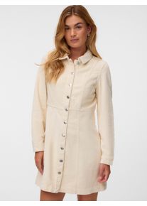 V&eacute;ro Moda Cordkleid VERO MODA "VMDAISY LS SHORT CORD DRESS NOOS", Damen, Gr. M, N-Gr, oatmeal, Cord, Obermaterial: 100% Baumwolle, unifarben, kurz, Kleider Cordkleid, Baumwolle, Cord