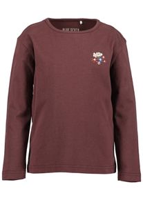 Langarmshirt Blue Seven, M&auml;dchen, Gr. 110, braun (burgund), Single Jersey, Obermaterial: 100% Baumwolle, bedruckt, unifarben, Basic normal, Rundhals, Shirts Langarmshirt, Baumwolle