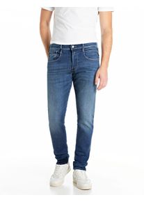 Slim-fit-Jeans Replay "ANBASS", Herren, Gr. 31, L&auml;nge 32, blau (medium blau 224), Denim/Jeans, Obermaterial: 99% Baumwolle, 1% Elasthan, slim fit normal, Jeans Slim-fit-Jeans