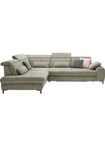Ecksofa, gr&uuml;n (famosa gr&uuml;n), SET ONE BY Musterring, Sofas, B/H/T: 317cm x 86cm x 220cm, Flachgewebe, Armlehne rechts, Sitztiefenverstellung,Kopfteilverstellung,Bettfunktion,Schubkasten, 100% Polyester, Ecksofa, Kaltschaumpolsterung, Flachgewebe, whlw. mit Funktionen, Sitzh&ouml;he 49, B:317cm H:86cm T:220cm
