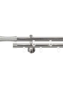Gardinenstange SN DECO GROUP, edelstahl optik, L:120cm &Oslash;:19mm, Gardinenstangen, Gardinenstange