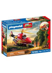 Konstruktions-Spielset Playmobil "Feuerwehr-Helikopter (72196), City Action", bunt, Spielbausteine, Kinder, Kunststoff, Konstruktions-Spielset, Made in Europe