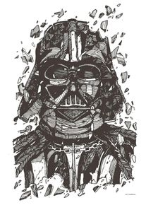 Bild Komar "Star Wars Darth Vader Drawing", bunt (farbe bild(er): bunt), B:50cm H:70cm, Holz, Papier, Bilder, Bild, Wandbild zur Dekoration im Kinderzimmer - ohne Rahmen