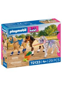 Konstruktions-Spielset Playmobil "Drei Sammelpferde (72133), I Love Horses", bunt, Spielbausteine, Kinder, Kunststoff, Konstruktions-Spielset, Made in Europe