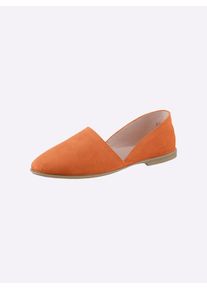 Slipper Heine, Damen, Gr. 39, orange, Textil, Schuhe Slipper