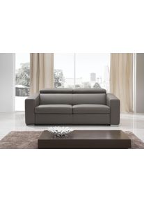 Schlafsofa Egoitaliano "Cabiria, Design und super Sitz- und Liegekomfort", schwarz, B:226cm H:97cm T:103cm, Leder &raquo;BULL&laquo; (echtes Rindsleder). Geschliffenes, pigmentiertes und behandeltes Rindsleder mit einer Dicke von 1, 3-1, 5 mm. Dieses Leder zeigt eine ziemlich weiche Hand mit einem halb undurchsichtigen Aussehen. Es handelt sich um ein gesch&uuml;tztes Leder. Eine leichte Deckschicht sch&uuml;tzt sie vo