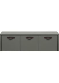 Truhenbank Woood "Stage FSC-Kiefernholz massiv mit Ledergriff H 36 x B 120 x T 50 cm", gr&uuml;n (seife), B:120cm H:36cm T:50cm, Holzwerkstoff, Sitzb&auml;nke, Truhenbank, Sitzfl&auml;che und Stauraum kombiniert, Einfach zu montierbar Pfleigleicht
