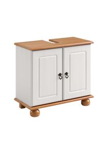Waschbeckenunterschrank OTTO HOME "Finca", wei&szlig; (wei&szlig;, honig), B:62cm H:55cm T:30cm, Massivholz, Schr&auml;nke, Waschbeckenunterschrank, aus massivem Kiefernholz, Siphonausschnitt, Breite 62 cm, H&ouml;he 55 cm