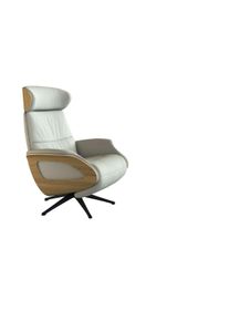 Relaxsessel FLEXLUX "Clement elektrischer Funktionsessel", wei&szlig; (warm wei&szlig;), B:81cm H:111cm T:90cm, Sessel, Relaxsessel, Gr&ouml;&szlig;e M, R&uuml;cken & Fu&szlig;teil elektrisch, Akku, Arml. Eiche, Fu&szlig; schwarz