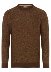 MAN'S WORLD Rundhalspullover MAN'S WORLD "Neue Kollektion Highlight Strukturqualit&auml;t", Herren, Gr. L (52/54), braun (braun melange), Strick, Obermaterial: 50% Baumwolle, 50% Polyacryl, Strukturmuster, meliert, regular fit normal, Rundhals, Rippstrickb&uuml;ndchen, Pullover Rundhalspullover, mit Rippb&uuml;ndchen am Ausschnitt, Strickmaterial, melierte Optik