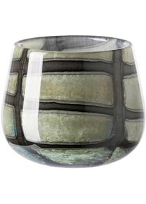Tischvase Fink "MARLY", gr&uuml;n (hellgr&uuml;n, schwarz), H:11cm &Oslash;:13,5cm, Glas, Vasen, Tischvase, Dekovase, Blumenvase, Windlicht, Vase aus Glas