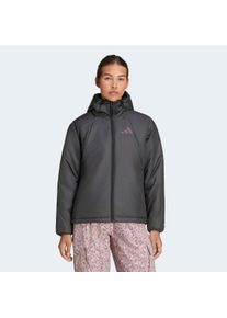 Outdoorjacke adidas terrex "MULTI PRIMALOFT, KAPUZE, ISOLIEREND", Damen, Gr. XS, grau (schwarz), Obermaterial: 100% Polyester, Jacken Outdoorjacke, f&uuml;r Erwachsene, mit Rei&szlig;verschluss, aus Polyester