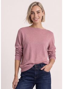 Strickpullover Street One, Damen, Gr. 40, vintage blush melange, Strick, Obermaterial: 60% Viskose, 40% Baumwolle, normal h&uuml;ftbedeckend, U-Boot-Ausschnitt, B&uuml;ndchen, Pullover Strickpullover, Feinstrick mit U-Boot-Ausschnitt / Viskose