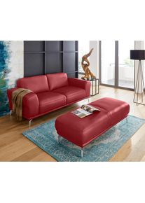 2-Sitzer W.Schillig "montanaa bequem, Federkernunterfederung, elegant & edel, Breite 192cm", rot (ruby rot z59), B:192cm H:78cm T:94cm, Longlife Xtra-Leder Z59: Glattleder mit modischer Pr&auml;gung. Hautst&auml;rke 0, 9 - 1, 1 mm.;Longlife Xtra-Leder Z69: Das feinnarbige, gedeckte Softleder Z69 besticht durch seine au&szlig;ergew&ouml;hnliche Weichheit im trendigen &raquo;Vintage-Look&laquo;, Hautst&auml;rke 0, 9 - 1, 1 mm, Sofas, 2-