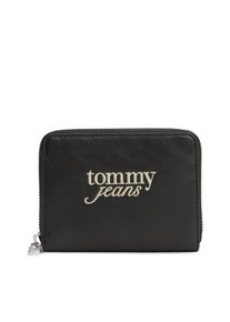 Geldb&ouml;rse Tommy Jeans "TJW MUST MED ZA", Damen, schwarz, Lederimitat, Basic, Kleinlederwaren Geldb&ouml;rse, Damen Geldbeutel, Portemonnaie mit umlaufendem Rei&szlig;verschluss