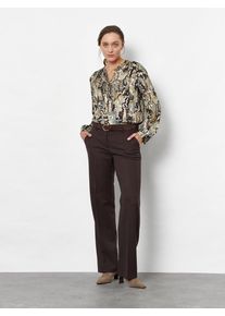 Stoffhose Toni "Jenny Wide Leg", Damen, Gr. 24, K-Gr, braun (espresso), Web, Obermaterial: 64% Polyester, 32% Viskose, 4% Elasthan, unifarben, slim fit lang, Hosen Stoffhose, mit B&uuml;gelfalten und Stretch