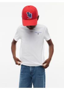 T-Shirt Tommy Hilfiger, Jungen, Gr. 14 (164), wei&szlig;, Single Jersey, Obermaterial: 100% Baumwolle, unifarben, regular fit normal, Rundhals, abgesteppte Kante, Shirts T-Shirt, Rundhalsausschnitt, Regular Fit, Kinder bis 16 Jahre