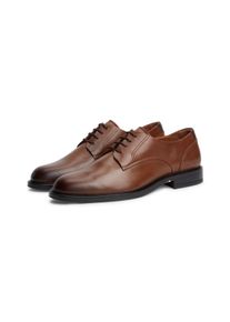 Schn&uuml;rschuh Tommy Hilfiger "CORPORATE DRESSY LTH SHOE", Herren, Gr. 47, braun (cognac used), Nappaleder, Schuhe Schn&uuml;rschuh, Abendschuh, Festtagsschuh mit dezenten Ziern&auml;hten