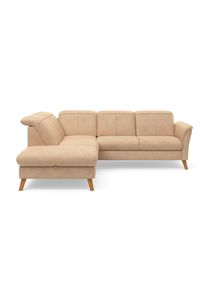 Sit & More Ecksofa SIT & MORE "Romero L-Form", braun (macchiato), B:250cm H:91cm T:220cm, 100% Polyester, Sofas, Ecksofa, wahlweise mit oder ohne TV-Funktion, Schlaffunktion, Bettkasten