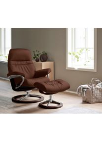 Fu&szlig;hocker stressless "Sunrise", braun (malt braun batick), B:57cm H:42cm T:40cm, Leder BATICK: BATICK ist ein leicht korrigiertes, durchgef&auml;rbtes und genarbtes M&ouml;belleder, bei dem die meisten Unebenheiten und Spuren in der Regel entfernt wurden.;Leder PALOMA: PALOMA ist ein durchgef&auml;rbtes Semianilin-M&ouml;belleder mit nat&uuml;rlicher Narbung.;ROHLEDER Stoff Q2 FARON: Ein fester zuverl&auml;ssiger Boucl&eacute; mit ei