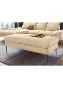 Hocker W.Schillig "enjoy&MORE", beige (sahara s37), B:151cm H:45cm T:71cm, Chenille-Flachgewebe R66 (85% Polyester, 15% Nylon);Longlife Xtra-Leder Z59: Glattleder mit modischer Pr&auml;gung. Hautst&auml;rke 0, 9 - 1, 1 mm;Stoff S37 (100% Polyester), Hocker, Hocker, F&uuml;&szlig;e schwarz pulverbeschichtet, Breite 151 cm