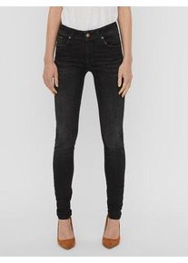 V&eacute;ro Moda Skinny-fit-Jeans VERO MODA "VMLUX MR SLIM JEANS", Damen, Gr. XS (34), L&auml;nge 30, schwarz, Denim/Jeans, Obermaterial: 92% Baumwolle, 6% Polyester, 2% Elasthan, Basic, sehr figurbetont, Jeans Skinny-fit-Jeans