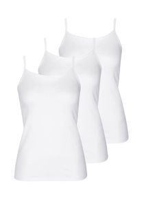 Achseltop LISCA "3er Pack Damen Tr&auml;gerhemd Kaia", Damen, Gr. M, N-Gr, wei&szlig;, Obermaterial: 90% Baumwolle CO. 10% Elasthan EL., Unterhemden Achseltop