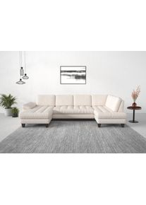 Sit & More Wohnlandschaft SIT & MORE "Westham U-Form", beige (creme), B:338cm H:88cm T:172cm, 100% Polyester, Sofas, Wohnlandschaft, wahlweise mit Schlaffunktion, Bettkasten, Sitztiefenverstellung