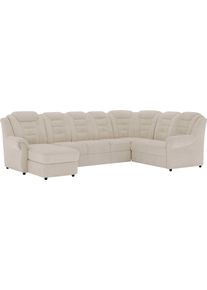 Wohnlandschaft Home Affaire "Boston U-Form", beige, B:333cm H:102cm T:216cm, 100% Polyester, Sofas, Wohnlandschaft, mit hoher R&uuml;ckenlehne, wahlweise mit Schlaffunktion & Stauraum