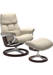 Relaxsessel stressless "Ruby", beige (cream batick), B:78cm H:100cm T:76cm, Leder PALOMA: durchgef&auml;rbtes Semianilin-M&ouml;belleder;Leder BATICK: durchgef&auml;rbtes und genarbtes M&ouml;belleder, Sessel, Relaxsessel, mit Signature Base, Gr&ouml;&szlig;e M, Gestell Eiche, Wenge, Braun & Schwarz
