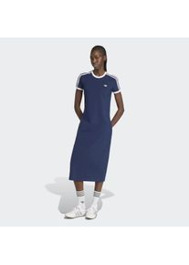 Shirtkleid adidas originals "3-STREIFEN, SCHMAL", Damen, Gr. M, N-Gr, blau (night indigo, wei&szlig;), Obermaterial: 93% Baumwolle, 7% Elasthan, Kleider Shirtkleid