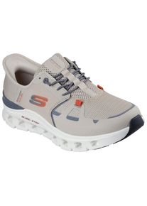 Slip-On Sneaker Skechers "GLIDE-STEP PRO", Herren, Gr. 46, grau (taupe, orange), Textil, Schuhe Slip-On Sneaker, Laufschuh, Trainingsschuh mit flexibler Traktionslaufsohle