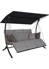Hollywoodschaukel "Swing Smart sand", beige, B:210cm H:160cm T:145cm, Obermaterial: 100% Polyester, Angerer FREIZEITM&Ouml;BEL, Hollywoodschaukeln, Hollywoodschaukel, wetterfest