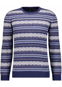 Rundhalspullover Ragman, Herren, Gr. 58, blau (marineblau), Strick, 95% Baumwolle 5% Cashmere, Pullover Rundhalspullover