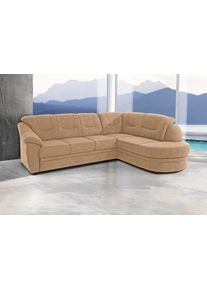 Sit & More Ecksofa SIT & MORE "Savona", braun (cappuccino), B:267cm H:90cm T:206cm, NaturLEDER (echtes Rindsleder) in Sitz und R&uuml;cken. Korpus in passendem Kunstleder SOFTLUX bezogen;Luxus-Microfaser (100% Polyester);Struktur ( 100% Polyester);Luxus-Microfaser ALTARA NUBUCK (100% Polyester), Sofas, Ecksofa, wahlweise mit Schlaffunktion