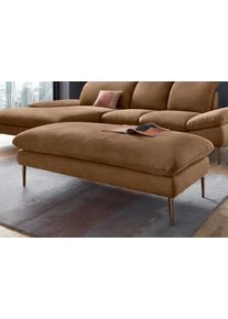 Hocker W.Schillig "enjoy&MORE", braun (chocolate s37), B:151cm H:45cm T:71cm, Chenille-Flachgewebe R66 (85% Polyester, 15% Nylon);Longlife Xtra-Leder Z59: Glattleder mit modischer Pr&auml;gung. Hautst&auml;rke 0, 9 - 1, 1 mm;Stoff S37 (100% Polyester), Hocker, Hocker, F&uuml;&szlig;e bronze pulverbeschichtet, Breite 151 cm