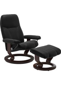 Relaxsessel stressless "Consul", schwarz (schwarz paloma), B:85cm H:100cm T:77cm, Leder BATICK: BATICK ist ein leicht korrigiertes, durchgef&auml;rbtes und genarbtes M&ouml;belleder, bei dem die meisten Unebenheiten und Spuren in der Regel entfernt wurden.;Leder PALOMA: PALOMA ist ein durchgef&auml;rbtes Semianilin-M&ouml;belleder mit nat&uuml;rlicher Narbung.;ROHLEDER Stoff Q2 FARON: Ein fester zuverl&auml;ssiger Boucl&eacute; mit e