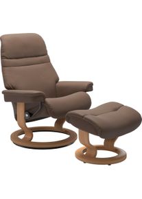 Fu&szlig;hocker stressless "Sunrise", braun (mole batick), B:57cm H:39cm T:40cm, Leder BATICK: BATICK ist ein leicht korrigiertes, durchgef&auml;rbtes und genarbtes M&ouml;belleder, bei dem die meisten Unebenheiten und Spuren in der Regel entfernt wurden.;Leder PALOMA: PALOMA ist ein durchgef&auml;rbtes Semianilin-M&ouml;belleder mit nat&uuml;rlicher Narbung.;ROHLEDER Stoff Q2 FARON: Ein fester zuverl&auml;ssiger Boucl&eacute; mit einem st