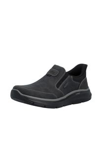 Slipper Rieker "Ready2GO", Herren, Gr. 46, schwarz, Lederimitat, Schuhe Slipper, Schlupfschuh, Halbschuh, Freizeitschuh mit Stretcheins&auml;tze