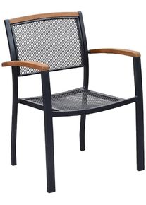 Gartensessel Merxx "&raquo;Tilos&laquo;", grau (graphit), B:61,5cm H:84cm T:52cm, Akazienholz, Sessel, Gartensessel, stapelbar
