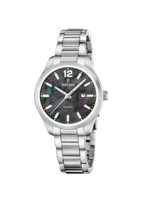 Quarzuhr Festina "Classic Steel", silber (silberfarben, gunfarben), Armbanduhren, Damen, Quarzuhr, Armbanduhr, Damenuhr, Edelstahlarmband, analog, Tag