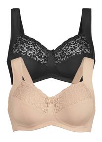 Entlastungs-BH Anita "2er Pack Entlastungs BH Havanna", Damen, Gr. 115, Cup E, bunt (desert schwarz), Spitze, Obermaterial: 86% Polyamid PA. 14% Elasthan EL., BHs Entlastungs-BH