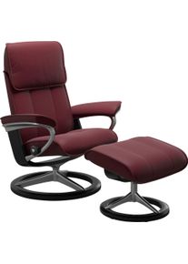 Relaxsessel stressless "Admiral", rot (bordeaux batick), B:84cm H:100cm T:73cm, Leder BATICK: BATICK ist ein leicht korrigiertes, durchgef&auml;rbtes und genarbtes M&ouml;belleder, bei dem die meisten Unebenheiten und Spuren in der Regel entfernt wurden., Sessel, Relaxsessel, mit Signature Base, Gr&ouml;&szlig;e M & L, Gestell Schwarz