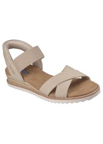 Sandale Skechers "DESERT KISS-GOLDEN LILY", Damen, Gr. 37, beige (natur), Textil, Basic, Schuhe Sandale, Sommerschuh, Urlaubsschuh, Sandalette mit Memory Foam