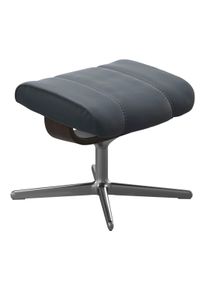 Fu&szlig;hocker stressless "Consul", blau (atlantic blau batick), B:54cm H:41cm T:39cm, Leder BATICK: BATICK ist ein leicht korrigiertes, durchgef&auml;rbtes und genarbtes M&ouml;belleder, bei dem die meisten Unebenheiten und Spuren in der Regel entfernt wurden., Hocker, Fu&szlig;hocker, mit Cross Base, Gr&ouml;&szlig;e S, M & L, Holzakzent Wenge