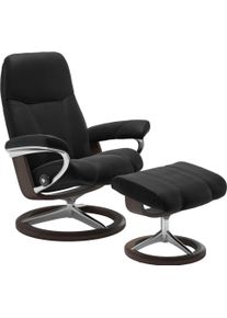 Relaxsessel stressless "Consul", schwarz (schwarz paloma), B:91cm H:102cm T:79cm, Leder BATICK: BATICK ist ein leicht korrigiertes, durchgef&auml;rbtes und genarbtes M&ouml;belleder, bei dem die meisten Unebenheiten und Spuren in der Regel entfernt wurden.;Leder PALOMA: PALOMA ist ein durchgef&auml;rbtes Semianilin-M&ouml;belleder mit nat&uuml;rlicher Narbung.;ROHLEDER Stoff Q2 FARON: Ein fester zuverl&auml;ssiger Boucl&eacute; mit e
