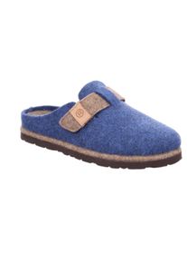 Pantoffel Rohde "D.Meran", Damen, Gr. 38, blau, Filz, Schuhe Pantoffel, Hausschuh, Filz Clog, Schlappen mit Klettriemchen